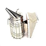 imker smoker Rauchgerät aus Edelstahl und Leder mit Schutzgitter für Imkereiarbeit - 3