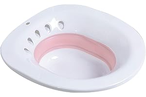 UxradG Asiento de inodoro para baño, asiento de baño plegable portátil, cuidado posparto, tratamiento de hemorroides, ideal para mujeres embarazadas y ancianos (rosa)