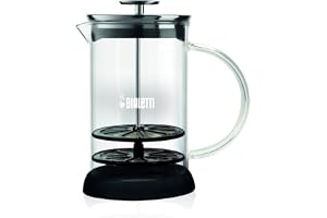Bialetti Cappuccinatore, Perfect Cream, Mikrovågsugnssäker, diskmaskinssäker, 330 ml, glas, svart