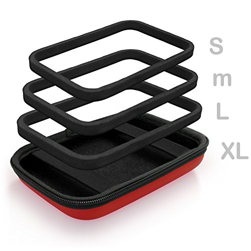 igadgitz Rot EVA Hart Festplattentasche Schutzhülle für Toshiba Stor.E Aiv TV Kit, Canvio Ready, Canvio Plus, Canvio Basics, Canvio Aeromobile, Canvio Aerocast Tragbare Externe Festplatte Etui Case - 2