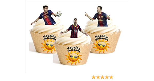 Lot De 12 Decorations Comestibles Pour Patisserie A L Effigie De Lionel Messi Fc Barcelone Amazon Fr Cuisine Et Maison