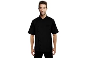 Uniformates Kurzarm-Kochjacke für Damen und Herren mit seitlichem Mesh und Druckknopfverschluss für Bäcker, Küchen und alle kulinarischen Profis