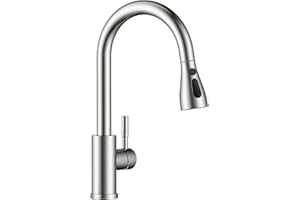 APPASO Grifo de cocina de alta presión con ducha, grifo mezclador de cocina con 3 tipos de chorro, giratorio 360°, grifo de cocina