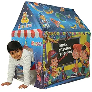 Goyals Galaxy Kids Play Tent House Indoor Outdoor Foldable with LED Lights (India Mission to Moon Design) - Big Size