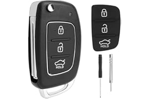 SPTwj Guscio Chiave Auto Compatibile con Hyundai i40 i20 i30 i10 ix20 ix30 ix35 ix45 ix55 Santa Fe Tucson Elantra Accent con 3 Tasti Telecomando Chiave Cover in Gomma Ricambio Custodia