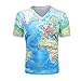 Produktbild TWISFER Unisex T-Shirt Sommer 3D Karte Drucken V-Ausschnitt Tops Casual Beiläufige Grafik Kurzarm Tops Tee XS-XXL