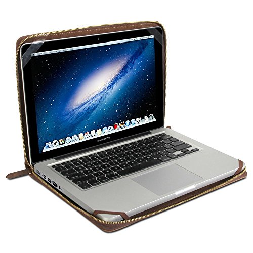 Macbook Pro Retina 13 Hülle, GMYLE Book Case Vintage Für MacBook Pro 13 inch with Retina display - Braun Classic PU-Leder Sleeve Tasche Hülle (Nicht Fit für MacBook Pro 13)