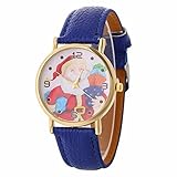 Junjie Dame Uhr Analog Armbanduhr Männer Herren Fitness Frauen Gürtel TischuhrSmartwatch wasserdicht Buckle Wasserdichte Armband Sport Leather Blumen kreative Muster Quarzuhr Lederband Gürtel Tisch