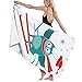 Produktbild xinyanghongda Microfiber Beach Towel Funny Cute Skiing Owl New Year and Christmas Card Bath Towel Beach Blanket Quick Dry Towel for Travel Swim Pool Yoga Camping Gym Sport -30" X 60"