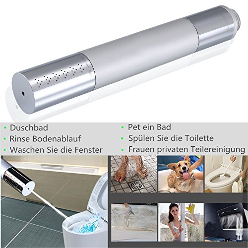 DSIKER Wellness Hoher Druck Wasserspar Duschkopf,2 Jet Brausekopf,Bidet Dusche Intimdusche Hundedusche Spraybrause,Wasserdruck einstellbar,massiv Messing verchromt – Niederdruck geeignet - 8