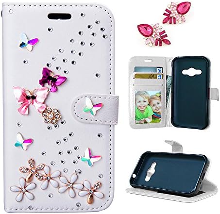 Samsung Galaxy J3 Case, Luxury 3D Bling Diamond Rhinestone Flip Stand Wallet Card Holder Magnetic Closure Case Cover for Samsung Galaxy J3