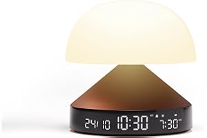 Lexon Mina Sunrise Alarm Clock - Wake Up Light and Sunset Simulation - Wireless & Rechargeable - Bronze