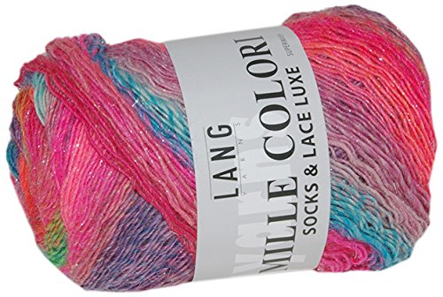 Lang Yarns MILLE COLORI SOCKS AND LACE LUXE, 859.005 - Bunt Pink/Blau