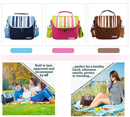 DCCN Outdoor Kühltasche Isolierte Mittagessen Tasche Kleine Wickeltasche mit 2 Abnehmbaren Netztaschen und Schultergurt - 8