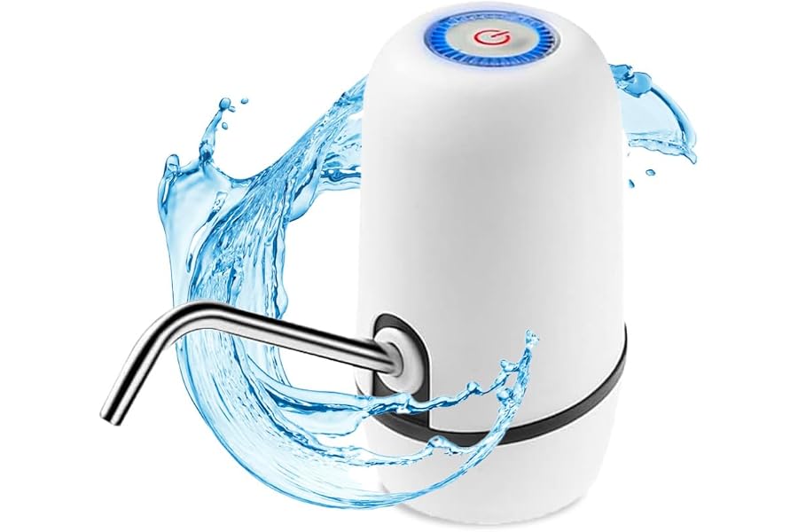 NK Dispensador de Agua Fría Automático, Carga USB, Dosificador de Acero, sin BPA, 1200mAh, Transportable, para Garrafas y Bot