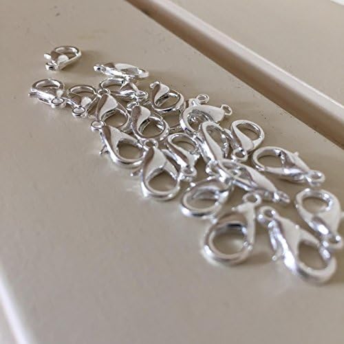 100pcs Claw Clasp 12mm Curved Lobster Lobster Clasp Jewelry Fastener Hook Silver Necklace Fasteners 100 pcs