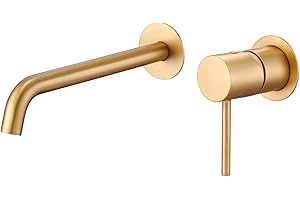 GALYON IMEX Grifería Empotrada Monomando GLM039, Latón,Acabado Moderno, Diseño en Dos Partes Independientes, Serie Monza (Oro Cepillado)