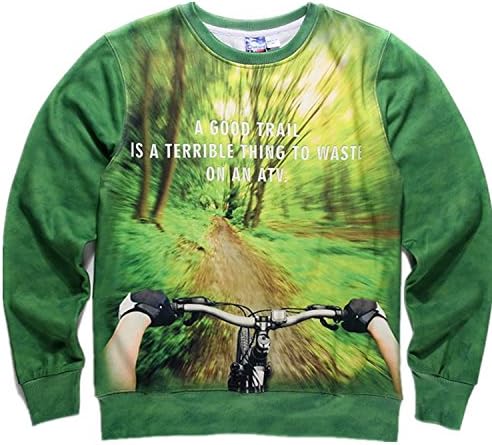 YonBii 3D Prints Pullover Jumpers Cotton Hoodies Patterned Sweatshirts for Mens Size S M L XL