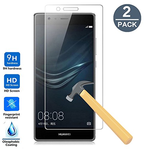 Huawei P10 lite Schutzfolie, KuGi Huawei P10 lite panzerglas folie - [2 pack]9H Härte HD klar gehärtetem Glas Displayschutzfolie für Huawei P10 lite smartphone.