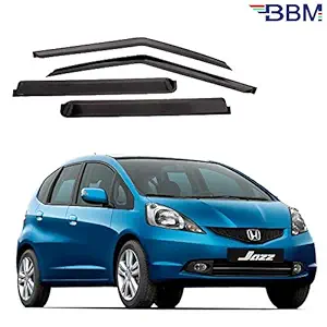 BBM Door Visor for Car Rain Wind Visor Side Window Front and Back Deflector Compatible with Honda Jazz 2009 Onward(Set of 4)