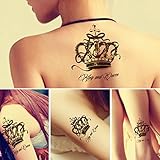 TAFLY Black Crown Temporäre Bein Arm Tattoo Queen Körper...
