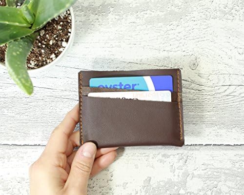 Leather mens wallet and card holder in CHOCOLATE Leather