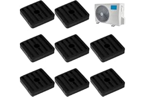 YAYNO 8 Pièces Noir Amortisseurs de Vibrations en Caoutchouc de Climatiseurs Coussin De Choc Pour Climatisation Pieds Anti-vibrations Support pour Condenseur de Climatiseur Split Extérieur