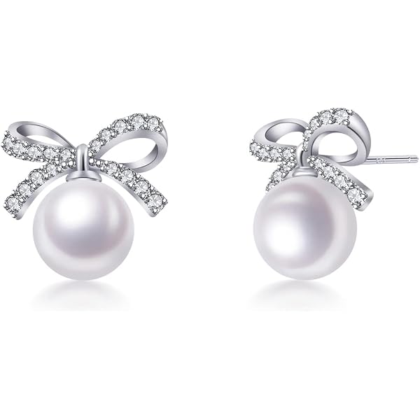 Orecchini A Foglia In Argento Sterling 925 Con Perla 6mm E Zirconia Cubica, Eleganti E Semplici Per Donna, Regalo Compleanno