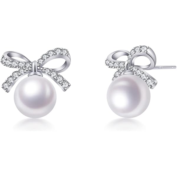 Orecchini A Foglia In Argento Sterling 925 Con Perla 6mm E Zirconia Cubica, Eleganti E Semplici Per Donna, Regalo Compleanno