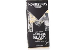 MONTEZUMAS CHOCOLATE Montezuma's Absolute Black 100% Cocoa with Almonds 4 x 90g