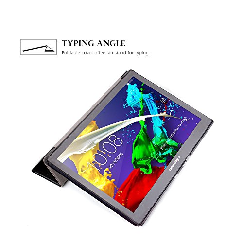 Lenovo Tab 2 A10 / Tab3 10 Plus / Tab3 10 Business Hülle – Schutzhülle mit Auto Aufwachen / Schlaf Funktion für Lenovo Tab 2 A10-30 / A10-70 / Tab3 10 Plus / Tab3 10 Business 10.1″ Tablet, Schwarz - 6