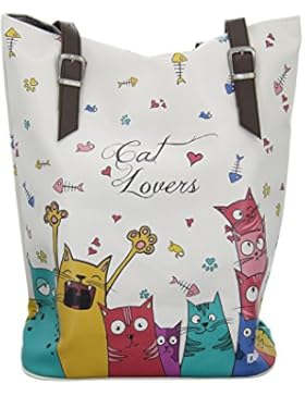 Dogo Shopper Cat Lovers Handtasche Katzen Beige