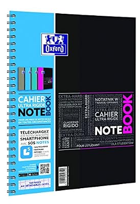 Oxford cahier étudiant à spirales oxford notebook sos notes 23x29,7cm 160 pages séyès