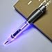 Produktbild 2PCS PACK Kugelschreiber Kugelschreiber Metall 2 in 1 LED leuchten Stift mit Velvet Taschen in einem Geschenk-Box-writting und lesen in der Dunkelheit Nacht (Blaues Licht)