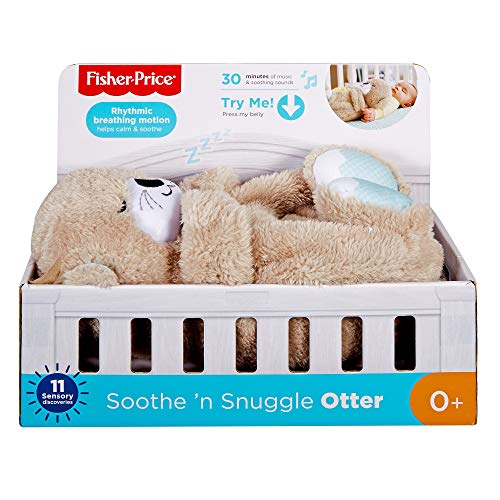 Fisher-Price Ma Loutre Calins Bonne Nuit peluche bébé appaisante avec battements de cœur, bruits de respiration et lumière, dès la naissance, FXC66 – Image 7