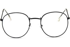 BodyGo Unisex Montature Occhiali da Vista in Metallo Tondo Occhiali Retrò Metallo Lente Trasparente Retro Eyewear Per Uomo Donna