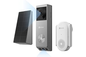 EZVIZ EP3X Pro Timbre Inalámbrico Exterior con Doble Cámara 2K+2MP con Chime CH1, Detección de Personas/Paquete,Visión Nocturna en Color,Cambiador de Voz,32GB eMMC Incorporado