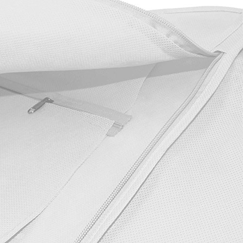 Extra breiter, wasserabweisender Kleidersack für Hochzeitskleider – Weiß – 183 cm – Hangerworld - 3
