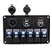 Produktbild Kaiki WUPP 5PIN Voltmeter,6 Gang wasserdicht Auto Auto Boat Marine LED Wippschalter Switch Panel Leistungsschalter