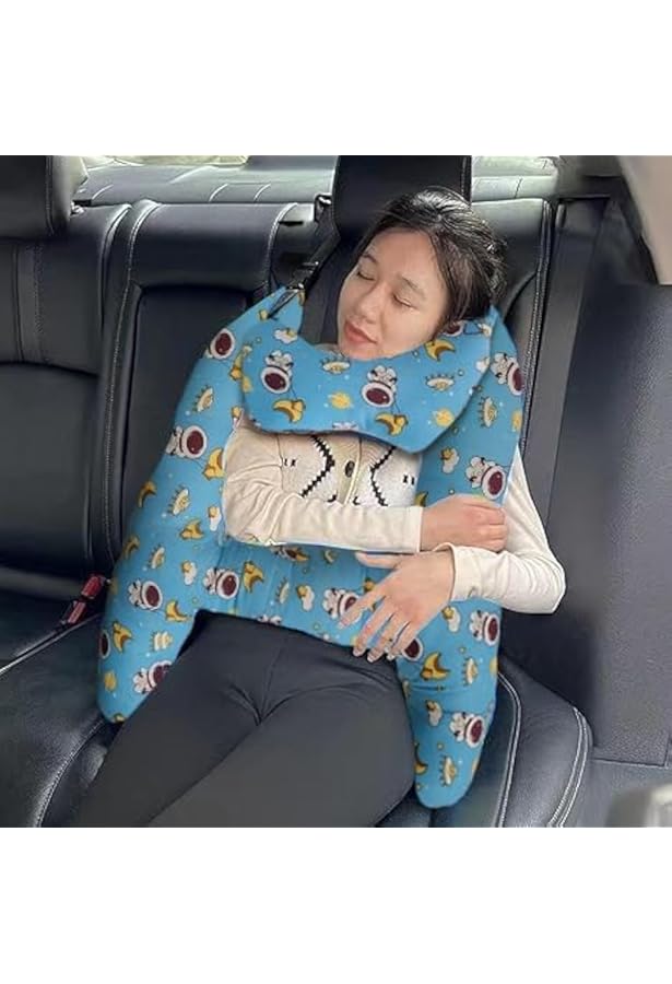 Xikangshun H-Shape Car Pillow Sleeping Head Support, Portable Travel Kids Pillow For Car Seats Long-Distance, Car Sleeping Long Journeys Pillows For The Back Seat Adults And Children (D