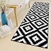 Produktbild Tapiso Luxury Läufer Flur Küche Korridor Kurzflor Teppich Brücke Designer Schwarz Weiss Karo Marokkanisch Geometrisch Muster ÖKOTEX 80 x 200 cm