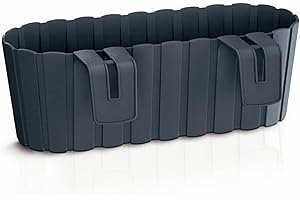 PROSPERPLAST Jardinera para balcón BOARDEE HOOK 4,9L., dimensiones (mm) 383x212x130, color Antracita