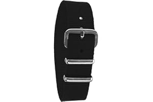 Pacific Time Bracelet de montre en nylon noir 10036