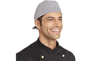 ‎BICAP BICAP Bandana für Bäcker pepita schwarz/weiß größenverstellbar Bäckermütze Bäckercap 100% Baumwolle (1 Stück)