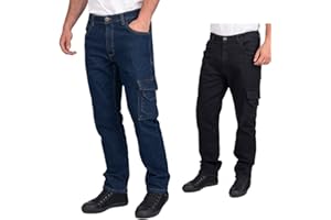 Lee Cooper Lcpnt239 Workwear LCPNT239 - Pantalones de Trabajo de Mezclilla elásticos para Carpintero Hombre (Pack de 1)