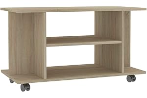vidaXL Mobile TV con Ruote e Scomparti Aperti Robusto Elegante Armadietto Basso Multimediale Credenza Rovere Sonoma 80x40x45 cm in Truciolato