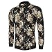 Produktbild Manadlian [New Arrival Design] Frühling Herbst Winter Herren Männer Schlank Warm Sweatshirt Blumen gedruckt Mantel Reißverschluss Jacke Rundhals Outwear (Blau, L)