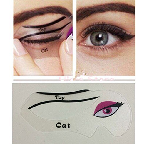 Stencil for the Perfect Winged Cat Eyeliner. Three Sizes Available. 1 Piece/Pack. Refer to Photos to see the approximate measurement. (Standard)