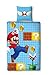 Produktbild Linon Kinder Wende-Bettwäsche Super Mario Bros Super Mario Maker 135 x 200cm + 80 x 80cm - 100% Baumwolle Nintendo Luigi Prinzessin Peach Bowser Yoshi Toad Renforcé deutsche Standardgröße 2 Vollmotive