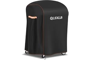 QLSXLB Funda Barbacoa Exterior Impermeable, 420D Oxford Cubierta BBQ de Parrilla 77x70x110cm, Fundas Protectora para Barbacoa Anti-Viento/Anti-Polvo/Anti-Humedad/Anti UV, Resistente al Desgarro Negro